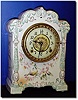 C.1900, New Haven "Hyperion' Porcelain china clock in good original condition with rear label.