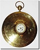 C.1890, French, a large round brass cased wall clock, similar to a watch case, with a normal 4' dial and movement.