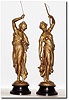 C.1904, Ansonia, "Huntress and Fisher" side garniture statues.