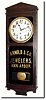 C.1925, E. Ingraham and Co., "Landau' wall clock with original advertising for:"Arnold and Co., Jewelers, Ann Arbor' (paint starting to flake).