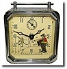 C.1948, Lux Clock Mfg Co., Waterbury, Conn, Organ Grinder and Monkey animated alarm clock,