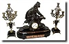 C.1900, French Musician figural clock set,