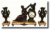 C.1900, French, "LE RAISIN", figural clock set with side garnitures.