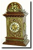 C.1885, German, Gustav Becker, small oak cased mantel clock with bronze mounts.