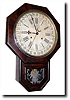 C.1895, Waterbury, 12 Inch Octagon Drop Calendar clock