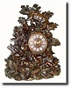 C.1880, Swiss, Black Forest, Carved mantel clock,