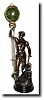 C.1900, French, Bronzed Spelter, Swinging Mystery timepiece.