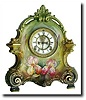C.1900, Ansonia Royal Bonn "La Bretagne" (Britain), Porcelain china clock