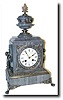 C.1890, French, Marble and Bronze clock in unusual colors.