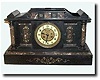 C.1890, French Black Marble and Onyx Mantel clock