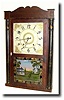 C.1835, Henry Terry, Plymouth, Conn (invented by Eli Terry on label), short transitional shelf clock,