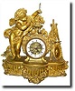 C.1890, French, Gilded Spelter Conical clock, rotary pendulum.