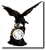 C.1890, Swiss, 8-day, pin set clock, with eagle stand.