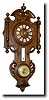 C.1885, French, Walnut Cartel with clock and barometer,