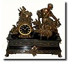 C.1890, French Bronzed Spelter Figural Clock "Harvest",