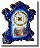 C.1910, German, Cobalt Blue porcelain china mantel clock