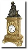 C.1850, French, Gilt Spelter with bronze accents, figural clock, hunter motif.