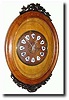 C.1900, French, Oak Oval Frame Wall Clock
