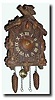 C.1935, Lux Clock, Mfg Waterbury, Conn., Stationary Bird Cuckoo Clock
