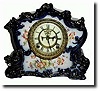 C.1900, Ansonia "Referee" Porcelain mantel Clock