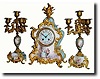 C.1890, French Porcelain clock garniture set
