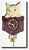 C.1935, Keebler Clock Co., Philadelphia, PA, Kitty Kat Over Fence, novelty clock