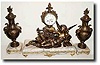 C.1900, French, Bronzed Spelter Clock Garniture Set