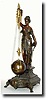 C.1890, French, Patinated Spelter Conical timepiece
