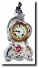 C.1895, Ansonia, Royal Bonn "La Capelle", china mantel clock