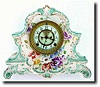 C.1905, Ansonia, "La Nord", Royal Bonn china mantel clock
