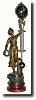 C.1900, Fench, Patinated Spelter, Swinging mystery timepiece