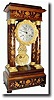 C.1875, French, Inlaid 4 column Empire mantel clock