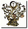 C.1870, French, Miniature Floral display and clock in bronze with porcelain flowers.