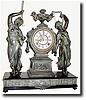 C.1895, Ansonia Clock Co., "Fisher and Hunter" double statue figure clock,