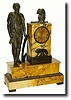 C.1880, French, Bronze and Marble figural clock,