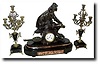 C.1900, French Musician figural clock garniture set,