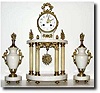C.1890, French, Portico Mantel Garniture Set,