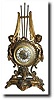 C.1885, French, Marti, for J.E. Caldwell, a gilt bronze lyre clock