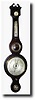 C.1880, German, Mercury Wheel Barometer, with clock.
