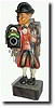 C.1935, German, "Clock Peddler", Whistler figural clock