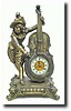 C.1904, Ansonia Clock Co., VIOLONE figural clock,