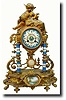 C.1900, French Gilded Spelter Fantasy Clock in a portico style