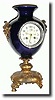 C.1890, French Clock in Blue Cobalt porcelain urn,
