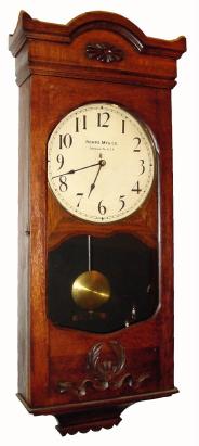 C.1903 Rempe Manufacturing Co., Danville, PA, "No. 26" Rare self-winding battery wall timepiece. — Antique Clocks Price Guide