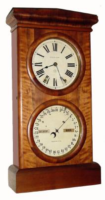 C.1878, Seth Thomas Parlor Calendar No. 3, in walnut, 8-day time and strike double dial. — Antique Clocks Price Guide