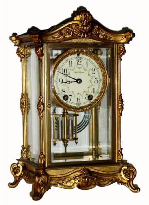 C.1909, Seth Thomas, "EMPIRE No. 9", 4-glass crystal regulator, 8-day time and strike with signed porcelain dial. — Antique Clocks Price Guide
