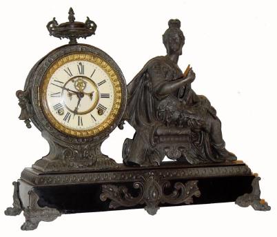 C.1894 Ansonia Clock Co., "Victory", 8-day time/strike figural mantel clock. — Antique Clocks Price Guide