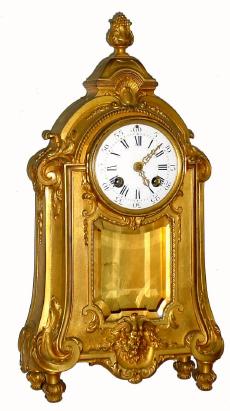 C.1910 Martie and Cie, fanciful ormolu, 8-day time/strike platform escapement mantel clock. — Antique Clocks Price Guide