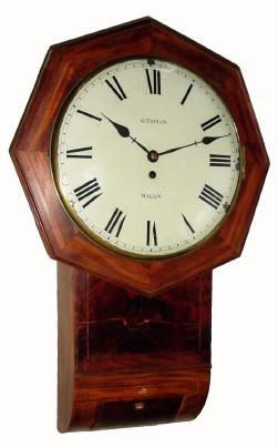 C.1880 G. Esplin, Wigan, English, 8-day fusee timepiece, octagonal drop dial. — Antique Clocks Price Guide
