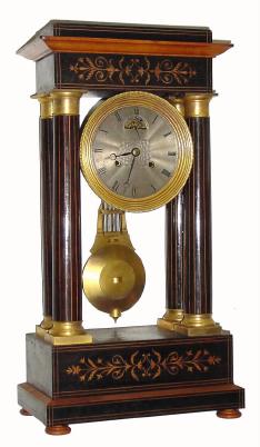 C.1900, Leyvand Freres Sieur et Cie, 8-day time/strike French 4-pillar empire mantel clock; open escapement. — Antique Clocks Price Guide